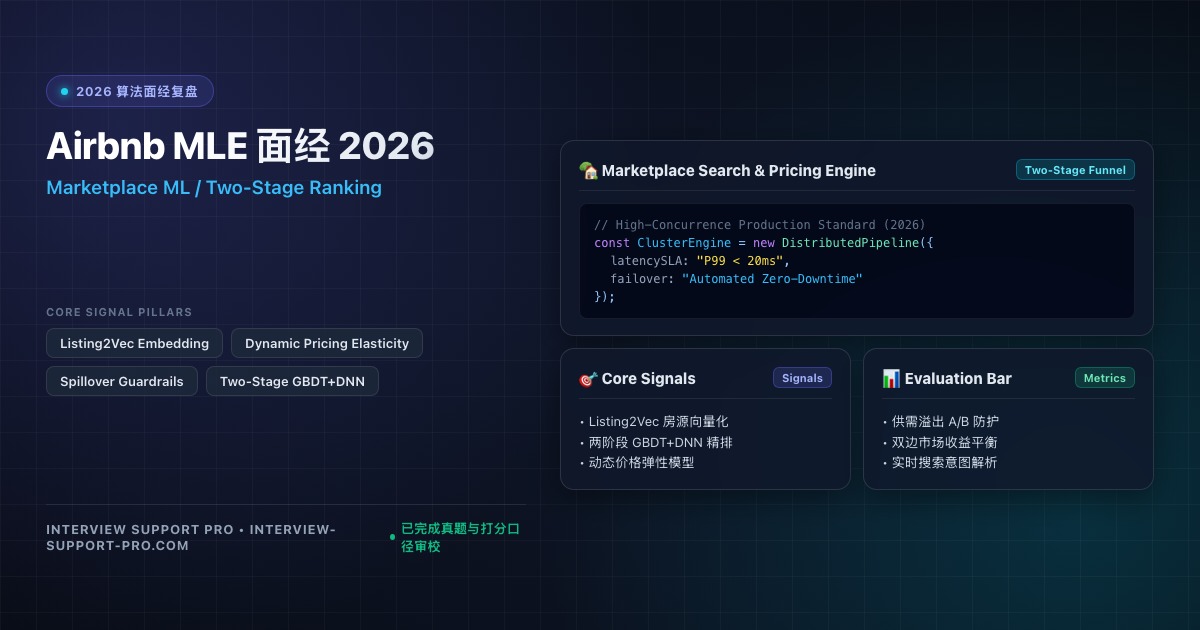 Airbnb MLE 面经 2026 双边市场搜索推荐与面试准备指南