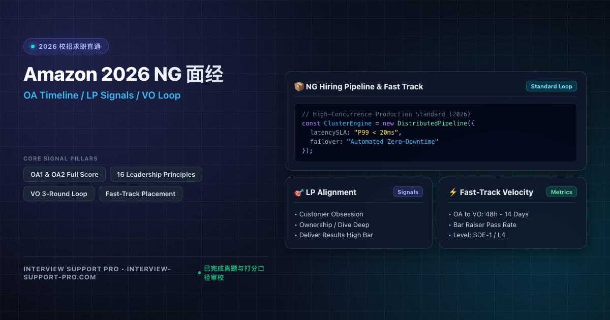 Amazon 2026 New Grad 面试流程与 OA、LP 准备要点