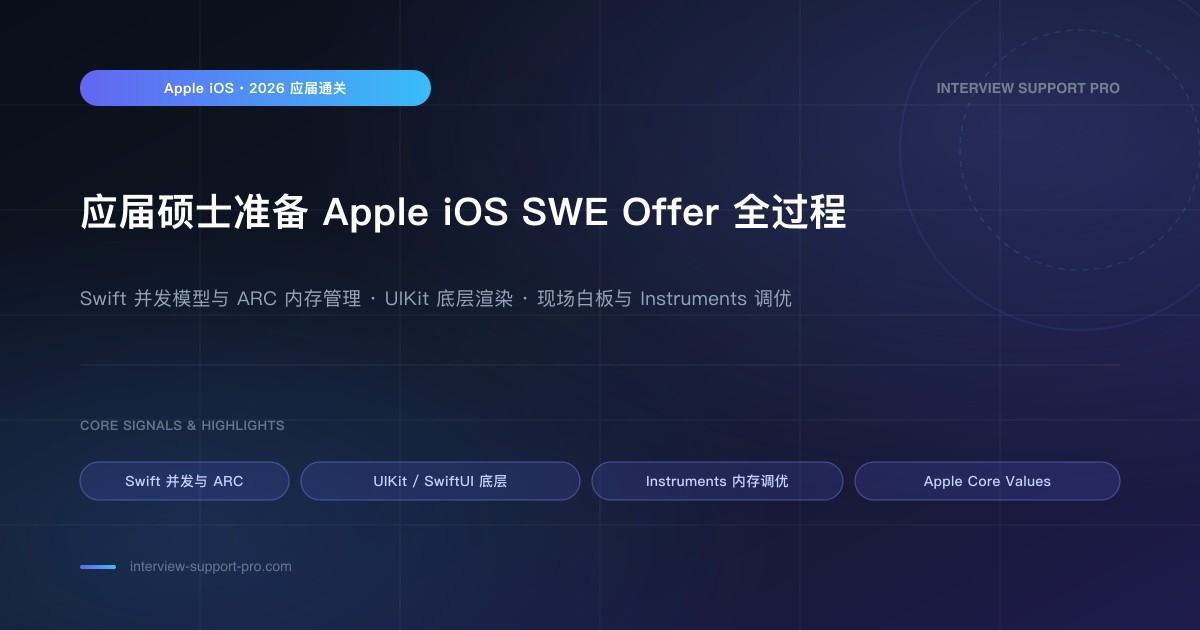 应届硕士 3 个月准备 Apple iOS SWE Offer 全过程 备考指南与高频考点分析
