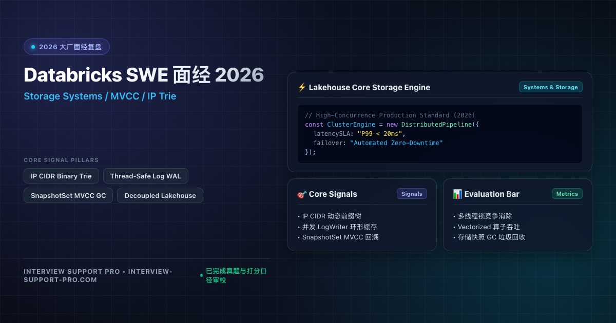 Databricks SWE 面经 2026 系统编程与存储引擎设计指南