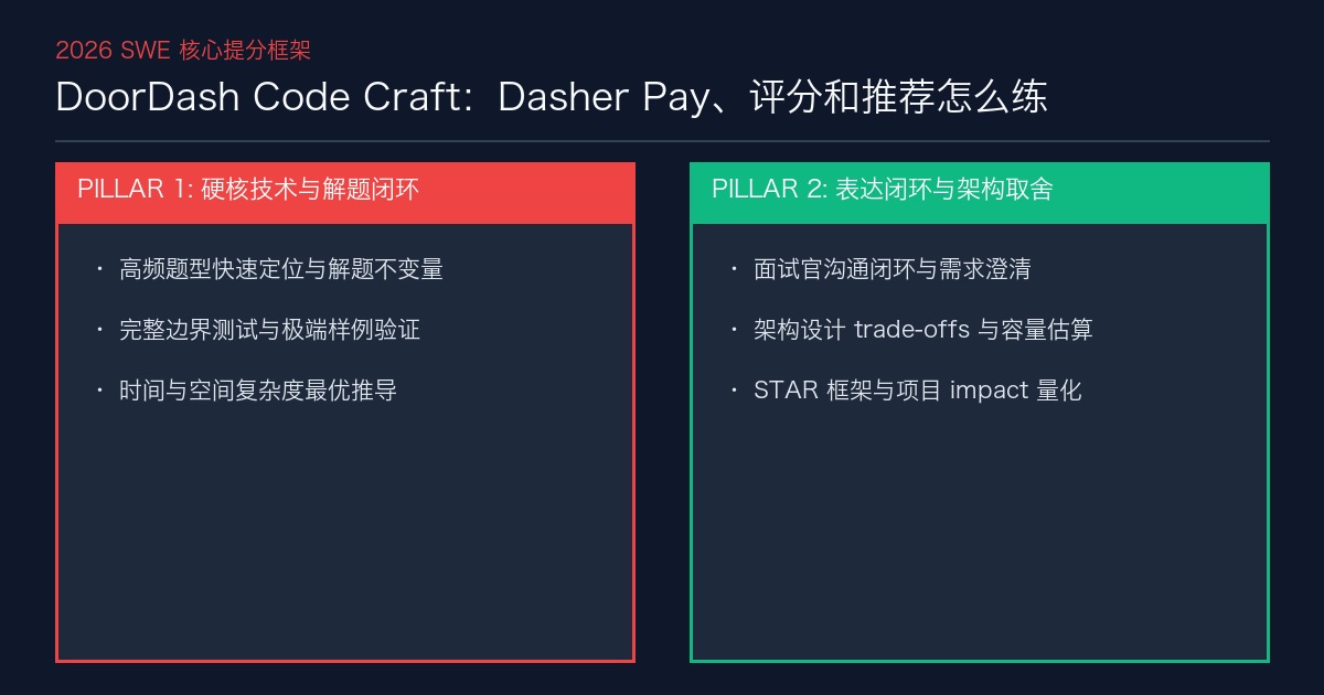 DoorDash Code Craft：Dasher Pay、评分和推荐怎么练 备考指南与高频考点分析
