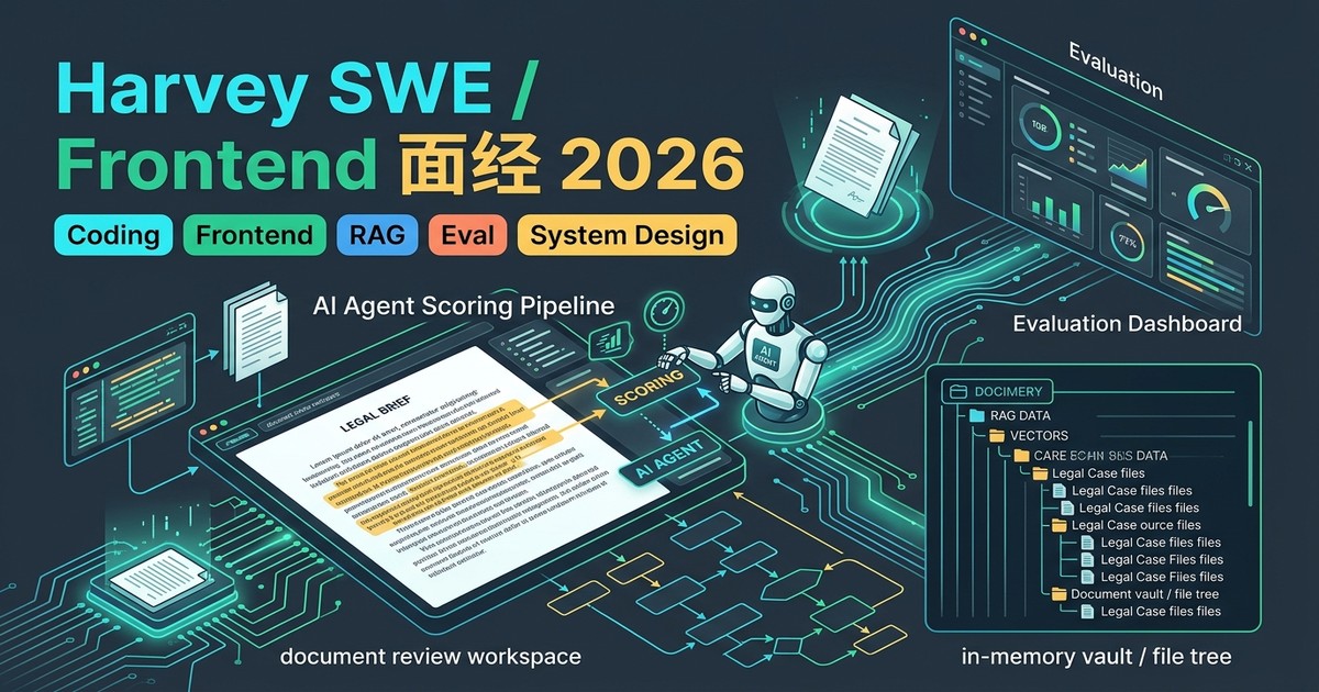 Harvey SWE / Frontend Coding 面经 2026:Phone 多 Part Coding、AI 产品 System Design、RAG、Embedding 和 Eval 准备路线