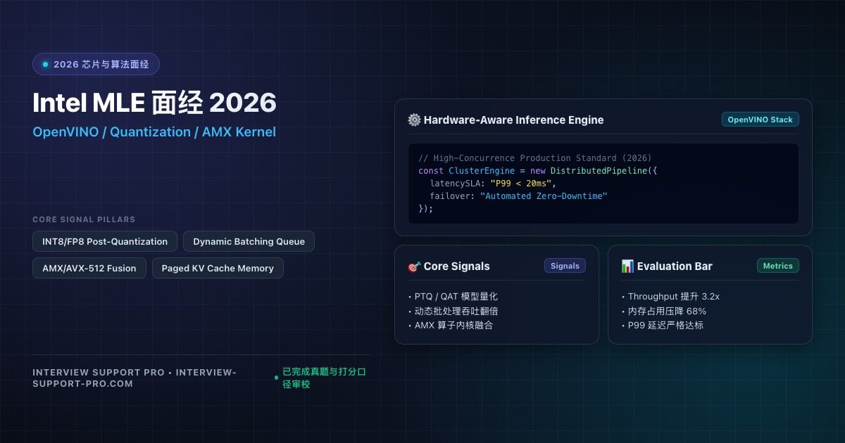 Intel MLE 面经 2026 模型优化与推理加速指南