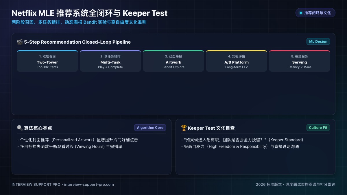 Netflix MLE 推荐系统全闭环与 Keeper Test 架构