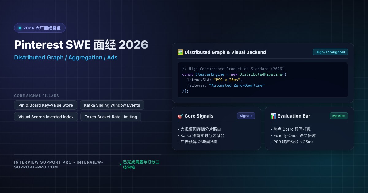 Pinterest SWE 面经 2026 业务架构与图数据处理指南