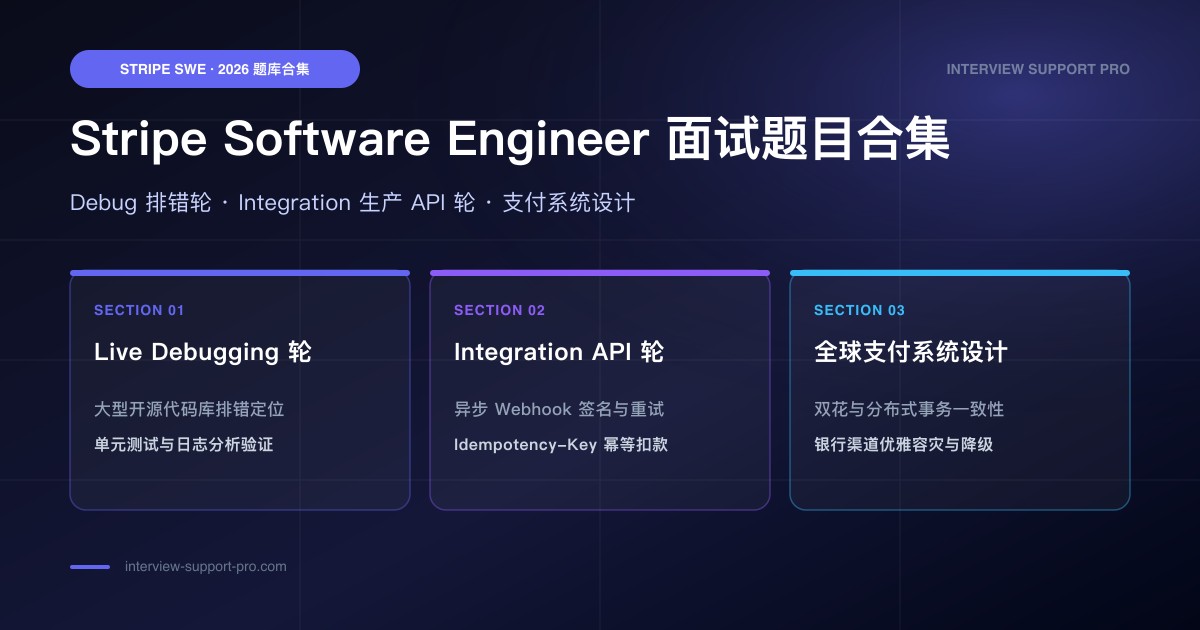 Stripe SWE 编程与系统整合轮 (Integration Round) 考点