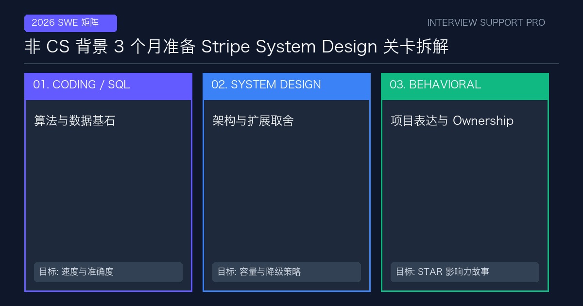 非 CS 背景 3 个月准备 Stripe System Design 关卡拆解 备考指南与高频考点分析
