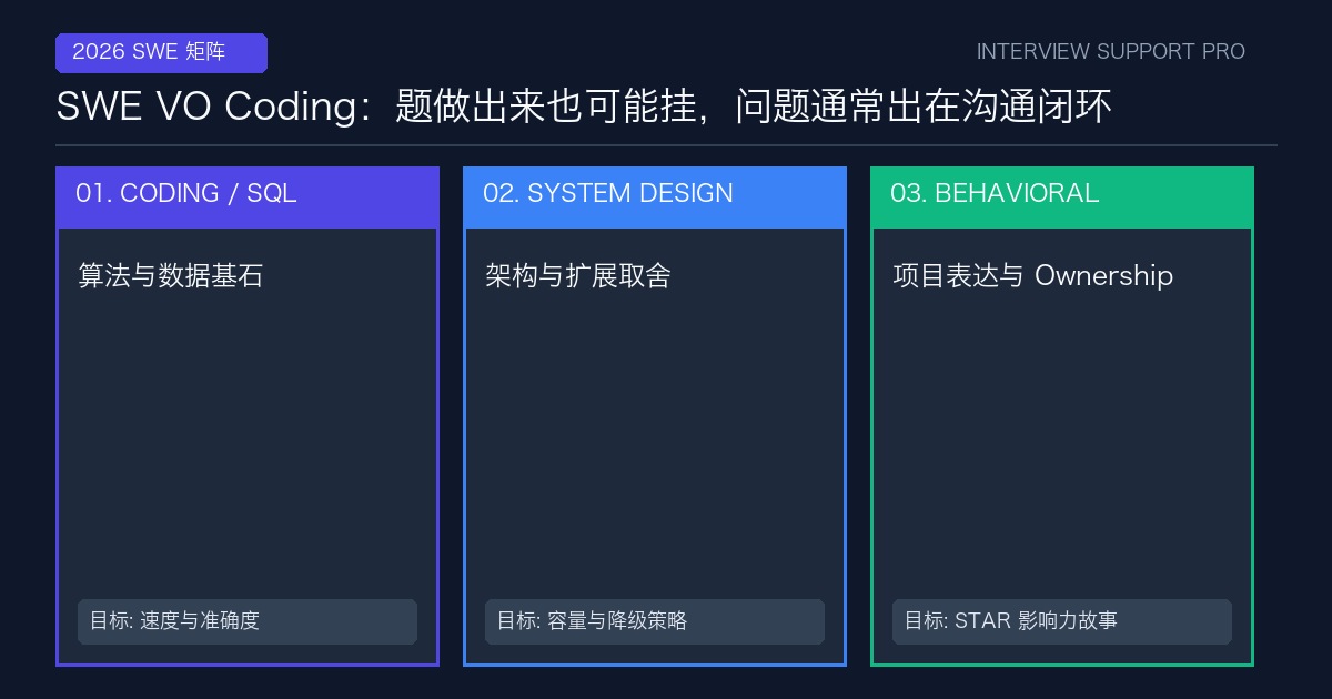 SWE VO Coding：题做出来也可能挂，问题通常出在沟通闭环 备考指南与高频考点分析