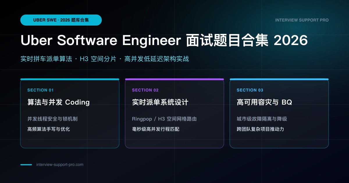 Uber Software Engineer 面试题目合集 备考指南与高频考点分析